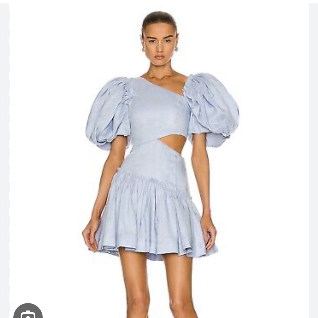 Aje Chateau Cut Out Mini Dress In Sky Blue